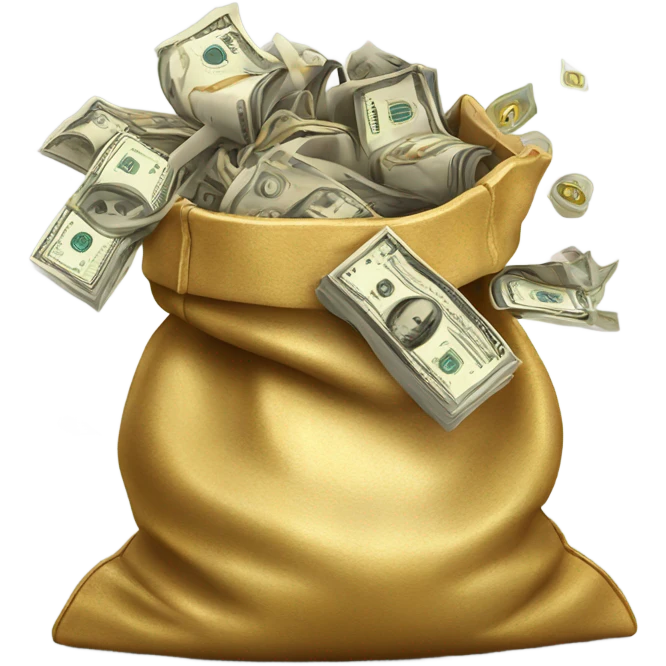 golden bag full of money emoji