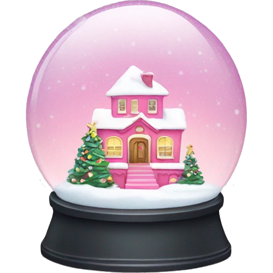 Pink Christmas snow globe emoji