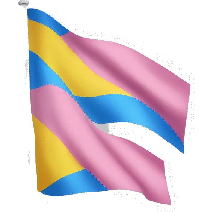 Pink, yellow and blue flag emoji