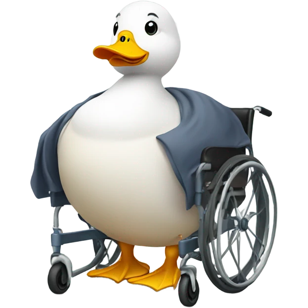Obese duck in wheel chair emoji