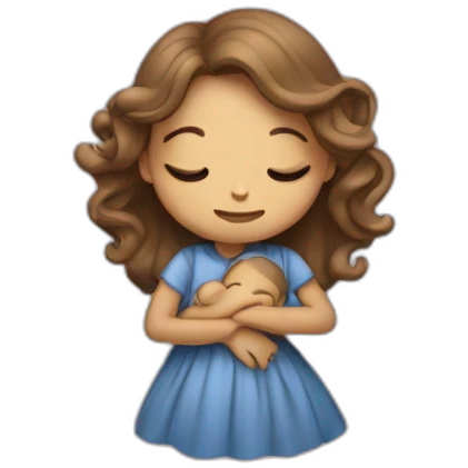 Fille qui fait un calin a un amster emoji
