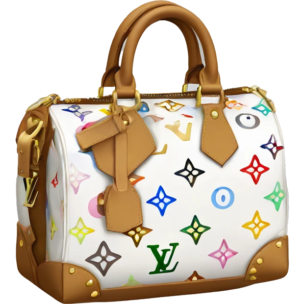 Murakami Louis Vuitton white bag  emoji