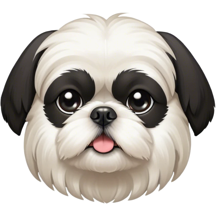 White Shih Tzu with black ears emoji