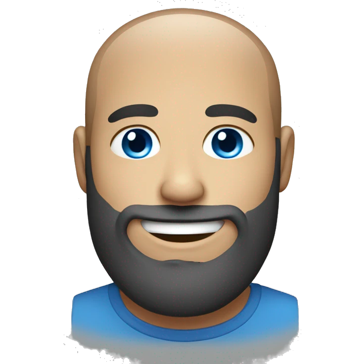 smiling male portrait with beard blue eyes emoji