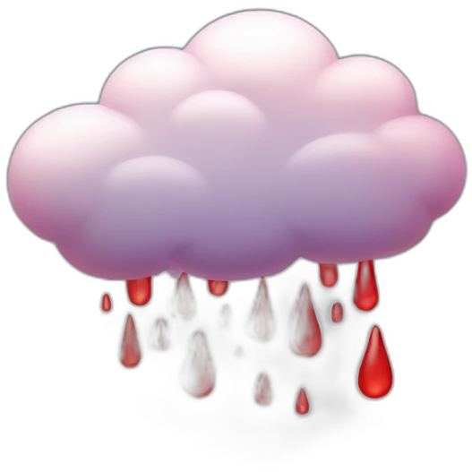 cloud with red rain emoji