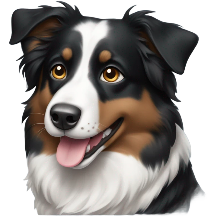 Black and white Australian Shepard  emoji