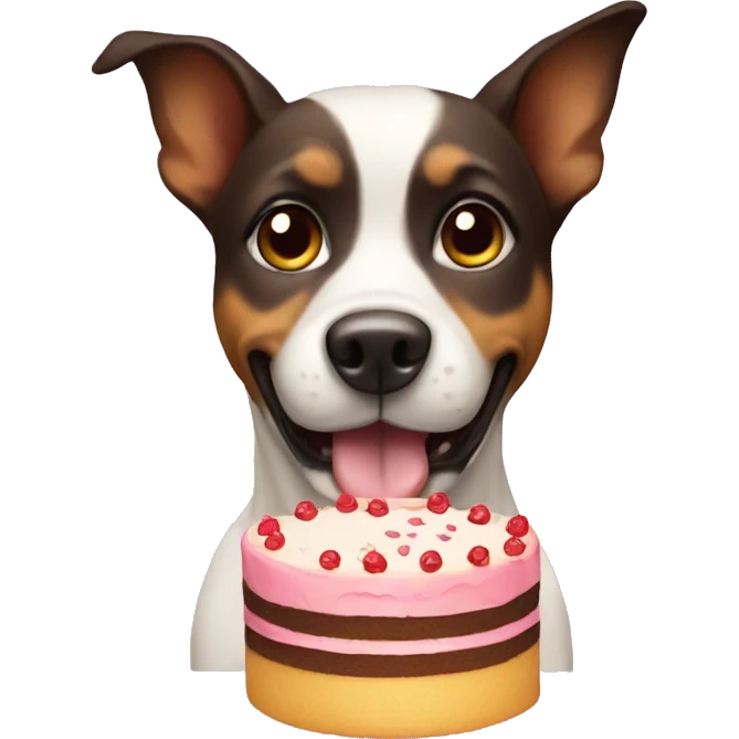 dog with cake emoji