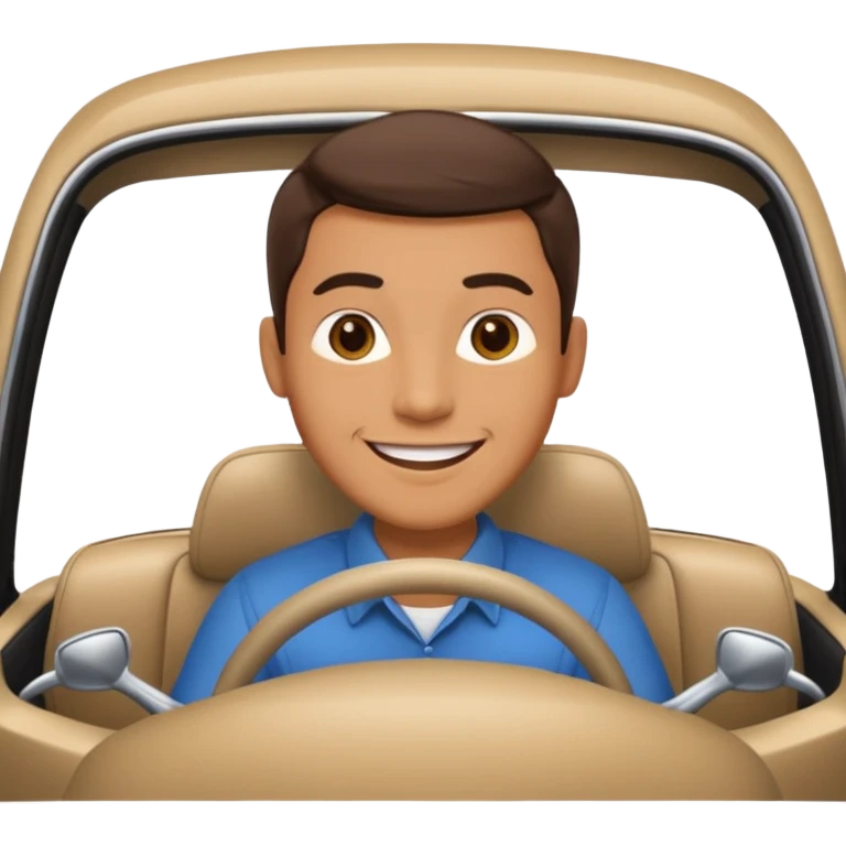 man driving a car emoji