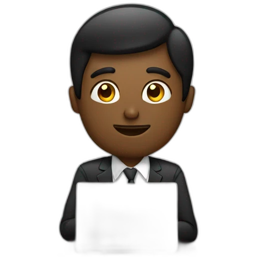 Homme noir travail ordinateur bureau emoji