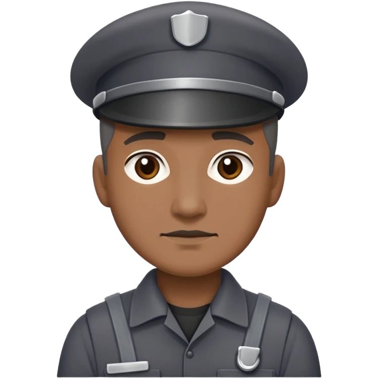 janitor wearing dark-grey custodian uniform emoji