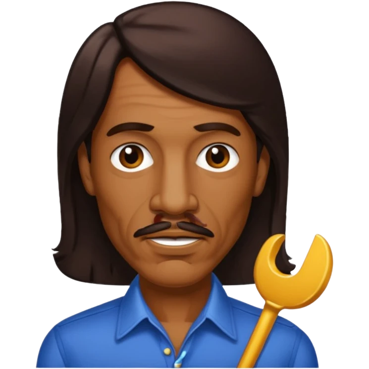 Ike Turner with dark brown hair emoji
