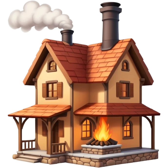 cozy house with a chimney emoji
