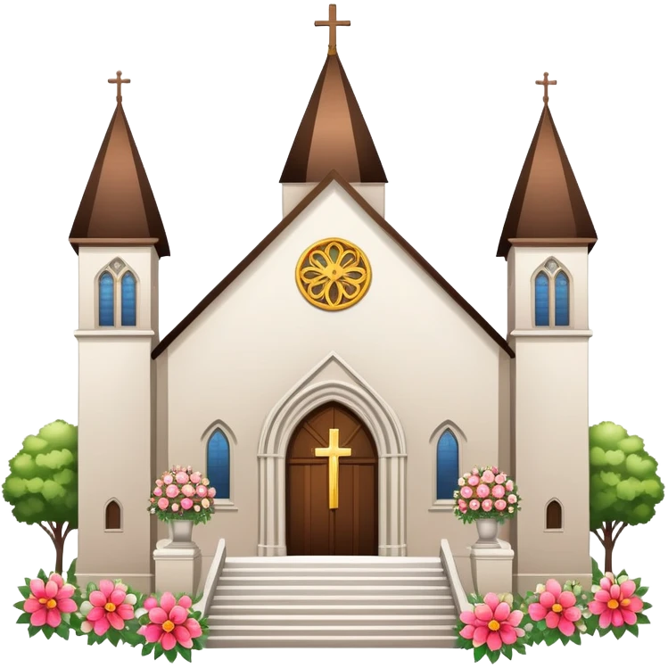 Church wedding venue with decorations emoji