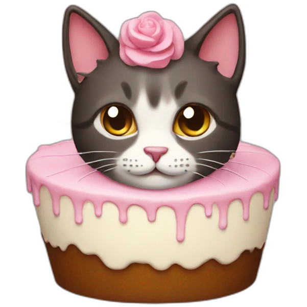 Cake cat emoji
