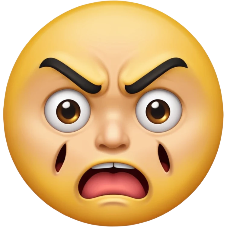 offended with mad eyebrows and open mouth normal yellow circle  emoji