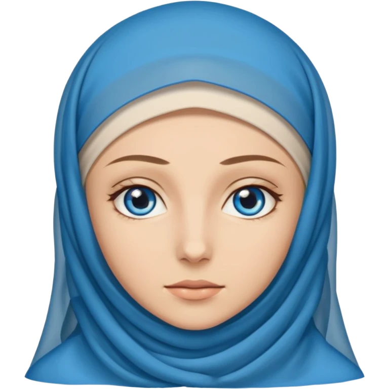 Quiero una mujer de ojos azules con velo del islam emoji