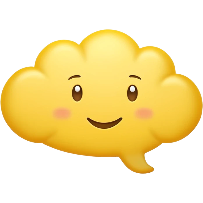 empty yellow cloud-shaped speech bubble, no text, no face, nothing inside emoji