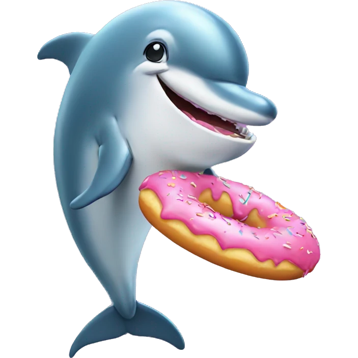 Dolphin eating a donut emoji