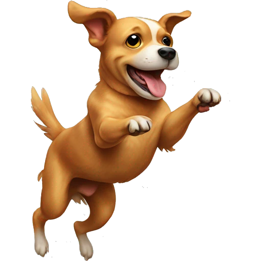 Chicken jumping dog emoji
