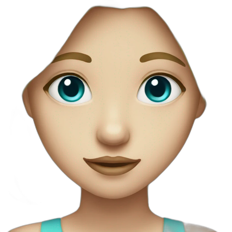 Girl withCyan eye emoji