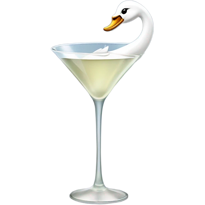 A martini with a swan and a bow emoji