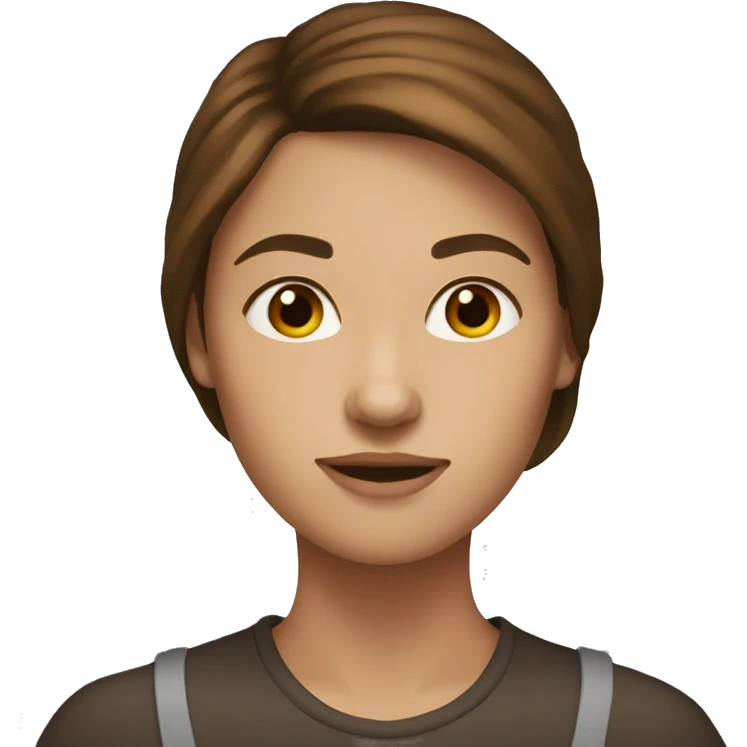 a woman with brown hair brown e emoji