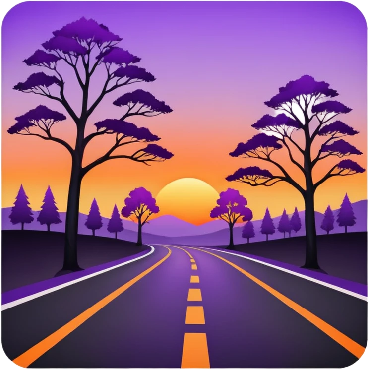 road with sunset emoji