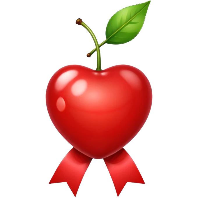 Red cherry with a red ribbon bow emoji