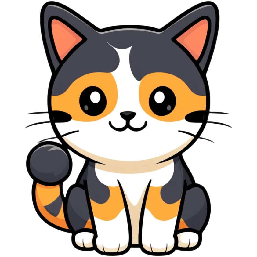 Calico cat with three colors emoji