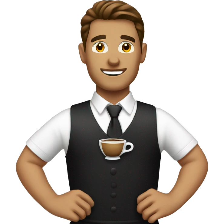 Waiter with coffee emoji