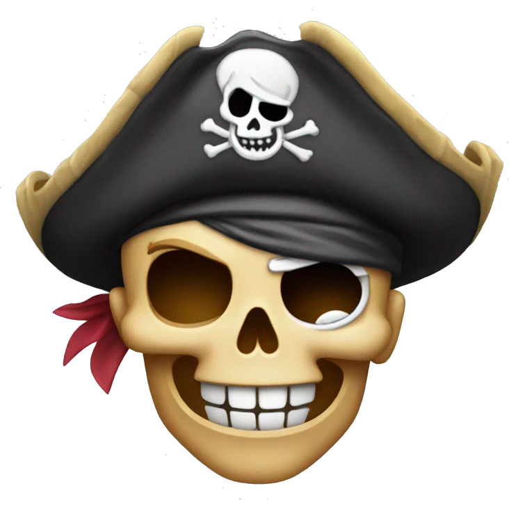 Pirate skull smiling  emoji
