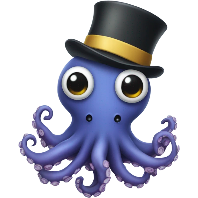 Octopus wearing a top hat emoji