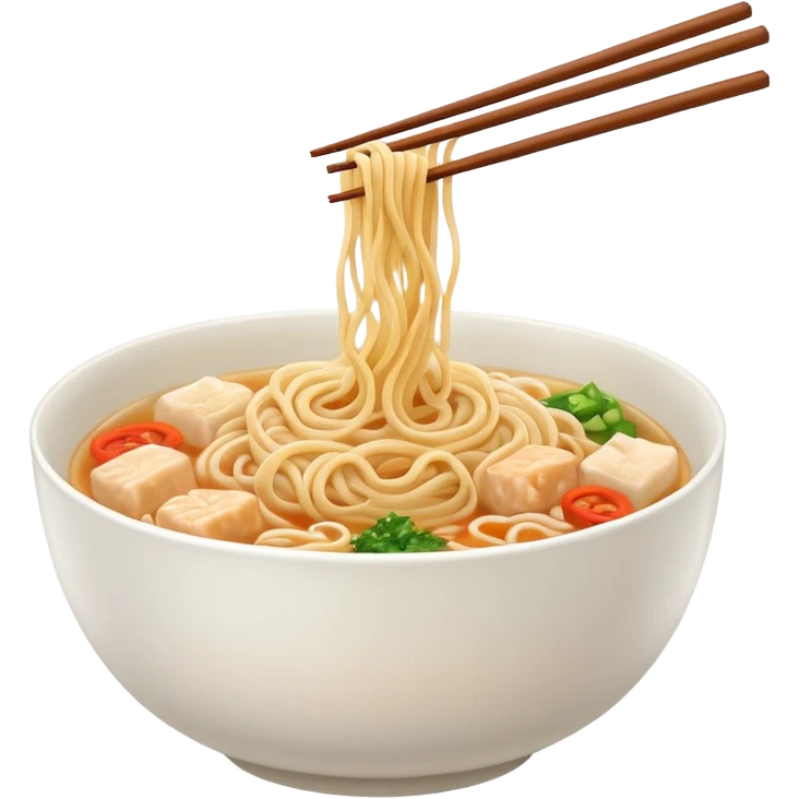 single bowl of noodles for one person eating emoji