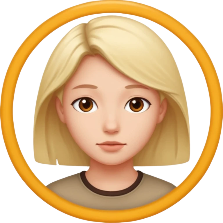 une personne joli de face dans un rond  emoji