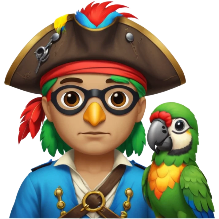 pirate and parrot emoji