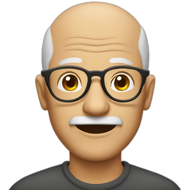 Bald old man with glasses emoji