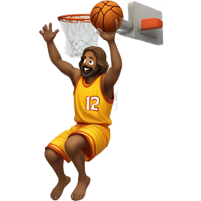 Jesus dunking a basketball emoji