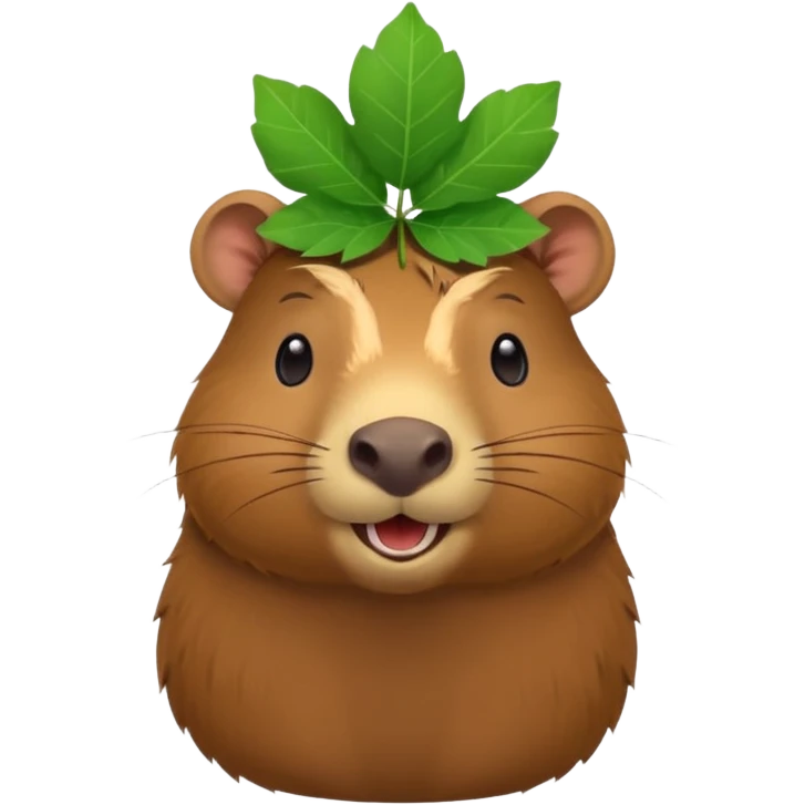 capybara with a leaf on its head emoji
