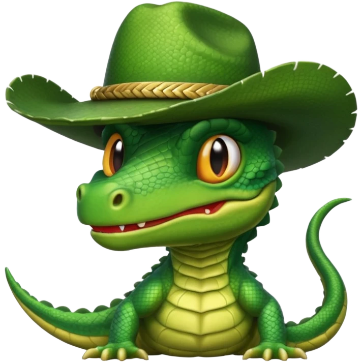reptile with a cowboy hat emoji