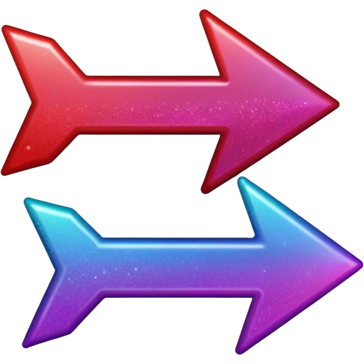 color gradient between red and purple glitter arrow right emoji