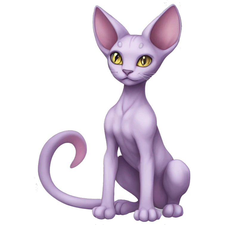 Anthro Mewtwo-Cat-Sphynx-FurSona-Fakemon Nebula Full Body emoji
