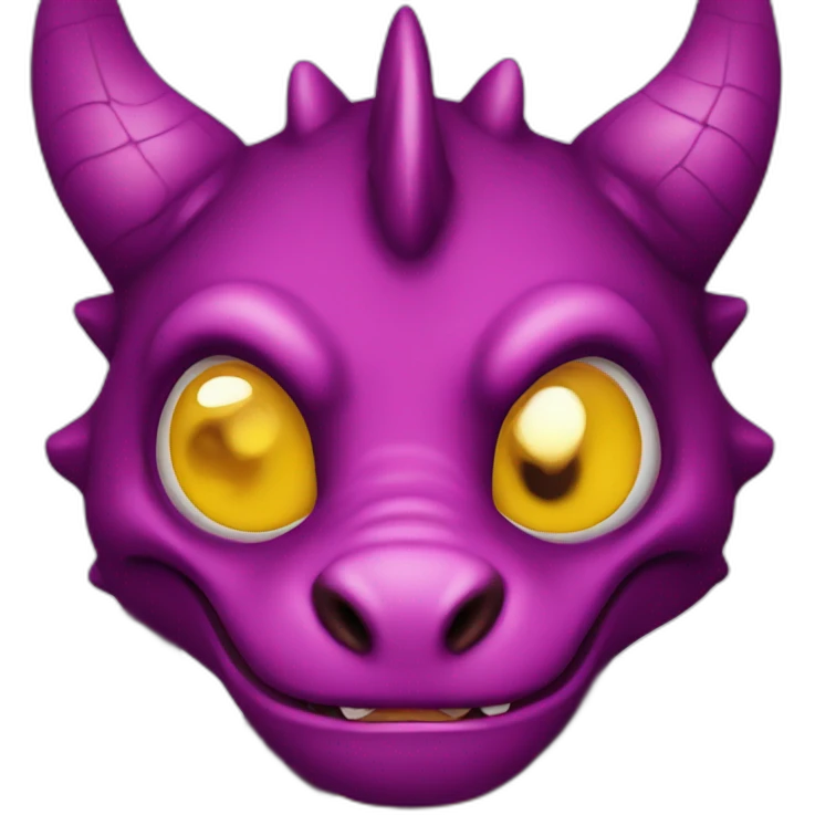 burgundy dragon with a yellow and a violet eye emoji