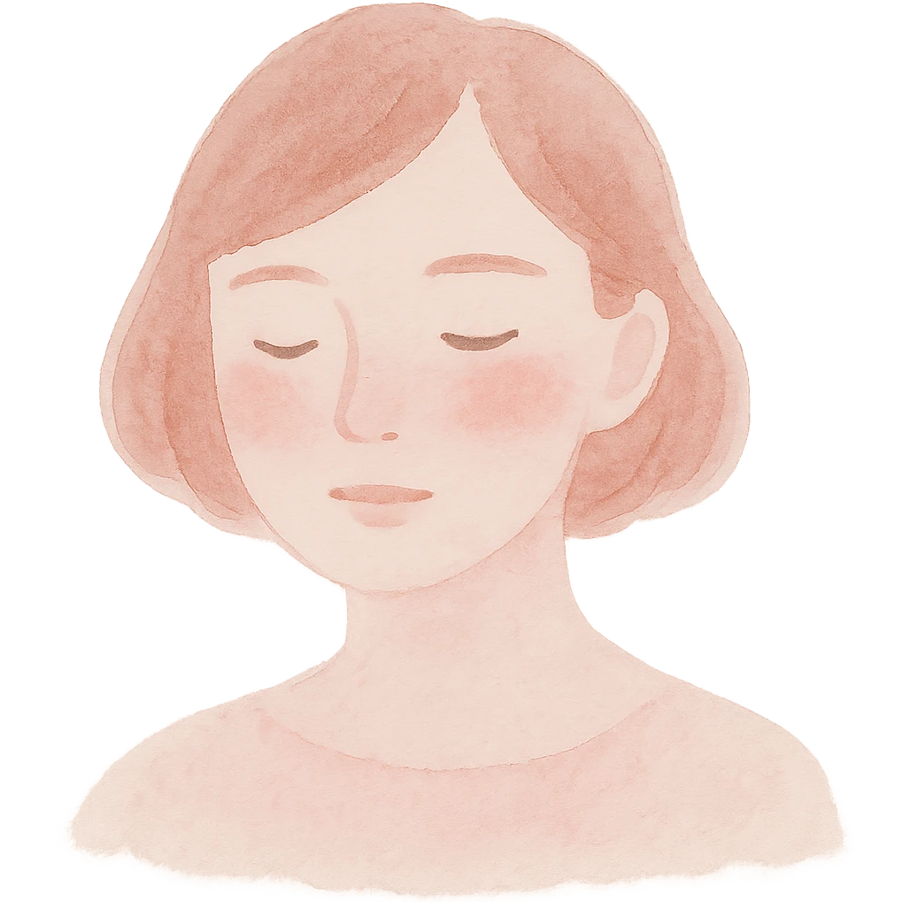 blush, watercolor effect, gentle pink tint, subtle facial expression emoji