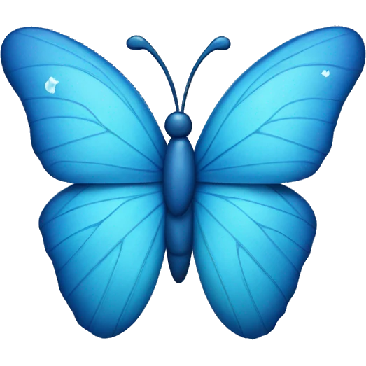 Blue Butterfly with Blue Hearts on Wings  emoji