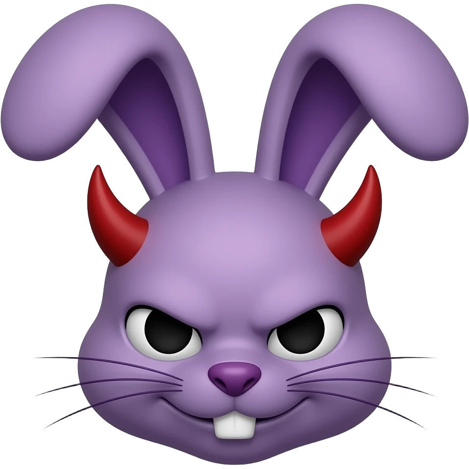 BUNNY DEVIL demon PURPLE face emoji