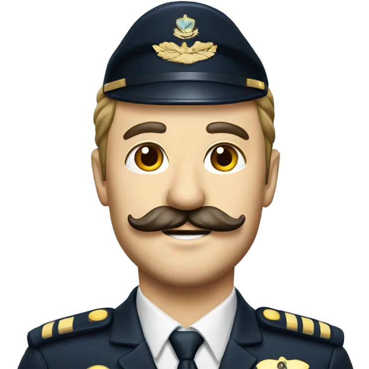 Canadian airline pilot with mustache emoji