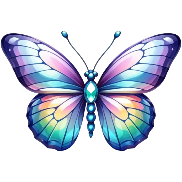 Shiny sparkly glass crystal butterfly emoji