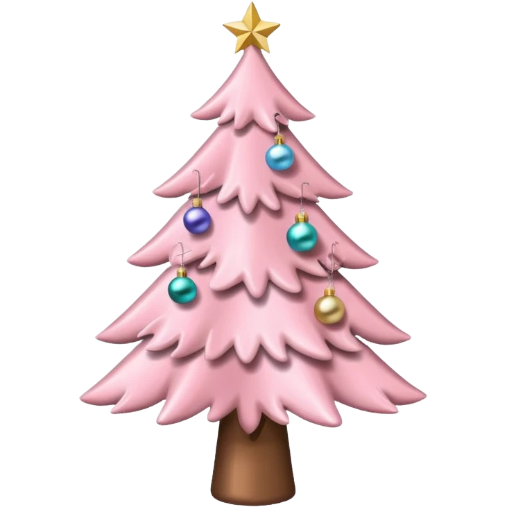 pastel pink christmas tree emoji