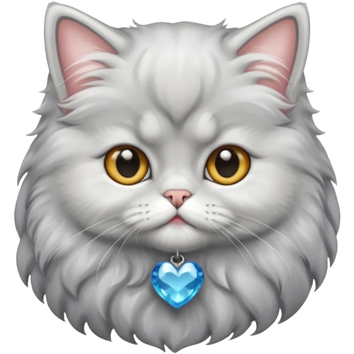 Silverish persian kitten emoji