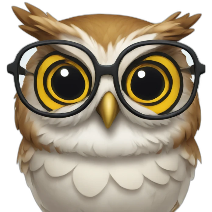 Smart Owl with glasses emoji